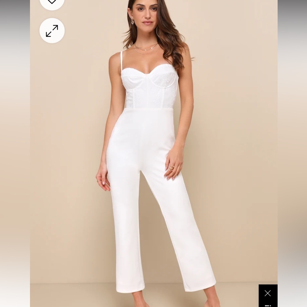 Brand new white jumpsuit by Lulus